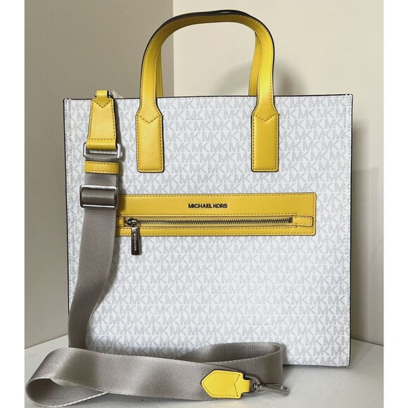 New Michael Kors Kenly Large Logo Tote Signature Citrus Multi - Picture 1 of 7